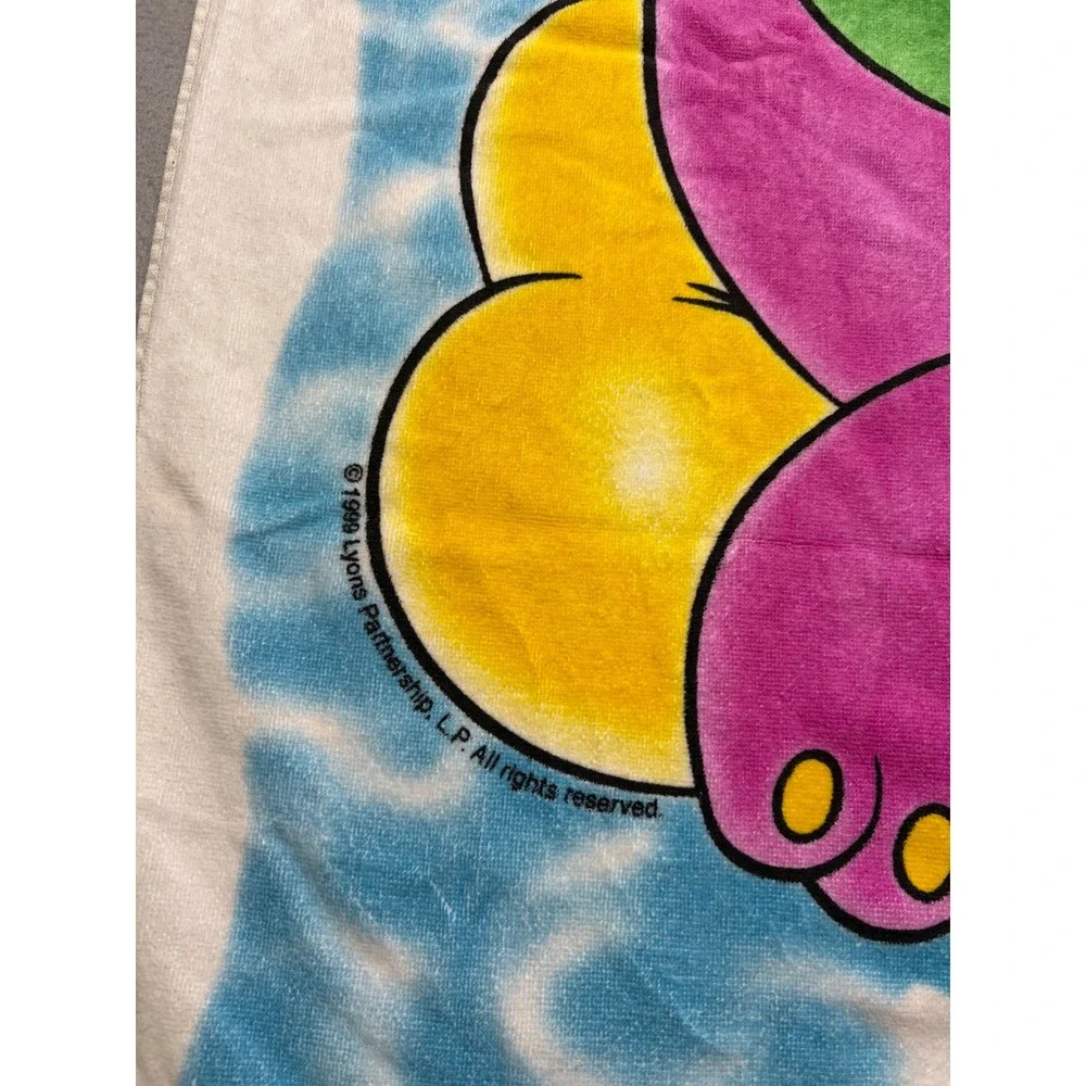 Barney Beach Towel Kids Unisex 52x27 Multi 1999 Vintage Pool Float Graphic